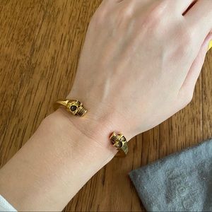 Alexander McQueen twin skull cuff bracelet